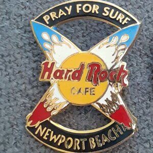Vintage Hard Rock Cafe Newport Beach Pray For Surf limited edition pin NWOT